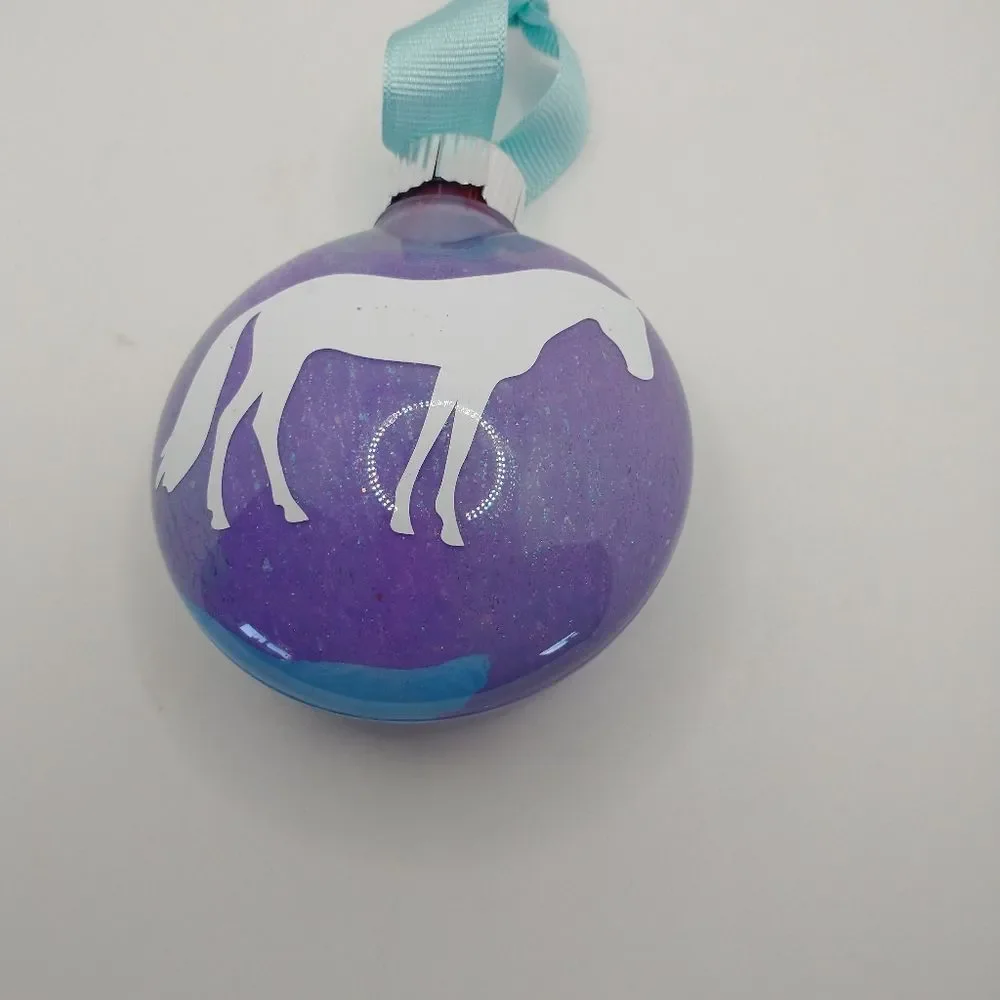 Hand Crafted Christmas Ornament Horse Decorations Plastic Bulb